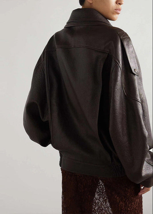 Sage Women's Jacket | Leather, Belted, Oversized