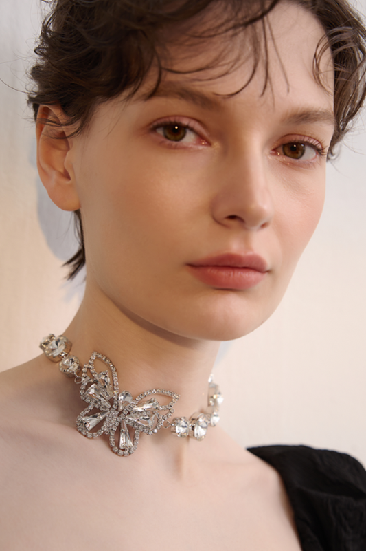 Butterfly Charm Choker Necklace