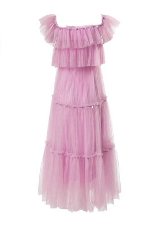 Ruffled Sleeve Corset Dress