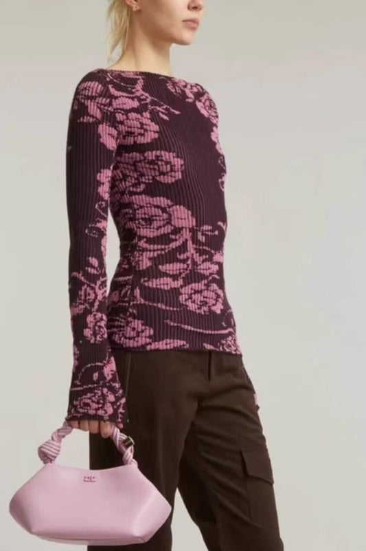 Vic Long Sleeve Rib-knit Top