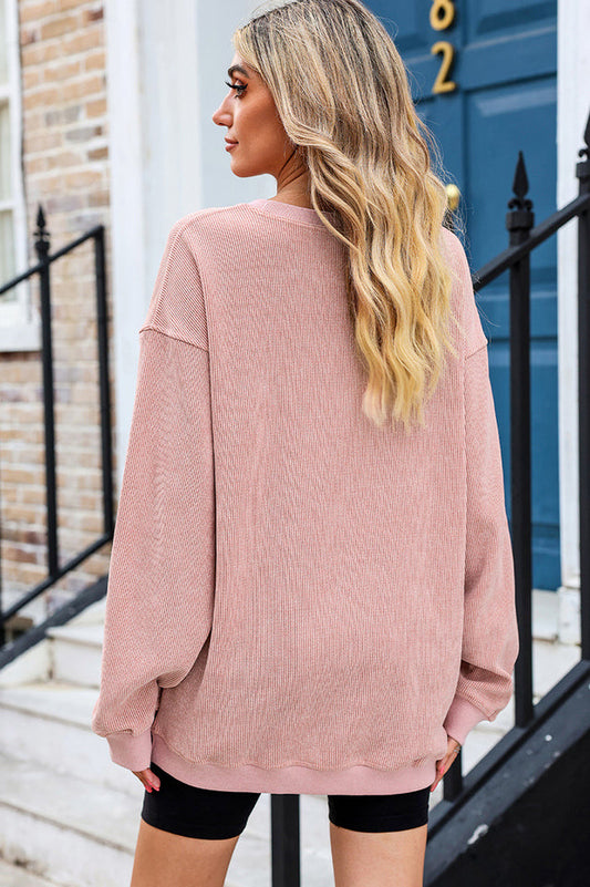 Round Neck Dropped Shoulder Sweatshirt
