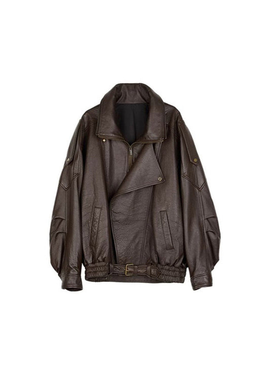 Sage Women's Jacket | Leather, Belted, Oversized