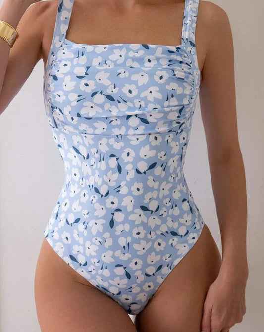 Print Strapped Swim Dress