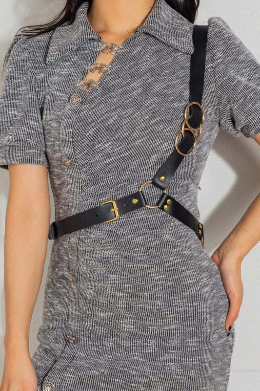 Single Shoulder Strap Leather Waist Belt, Sexy Accessory