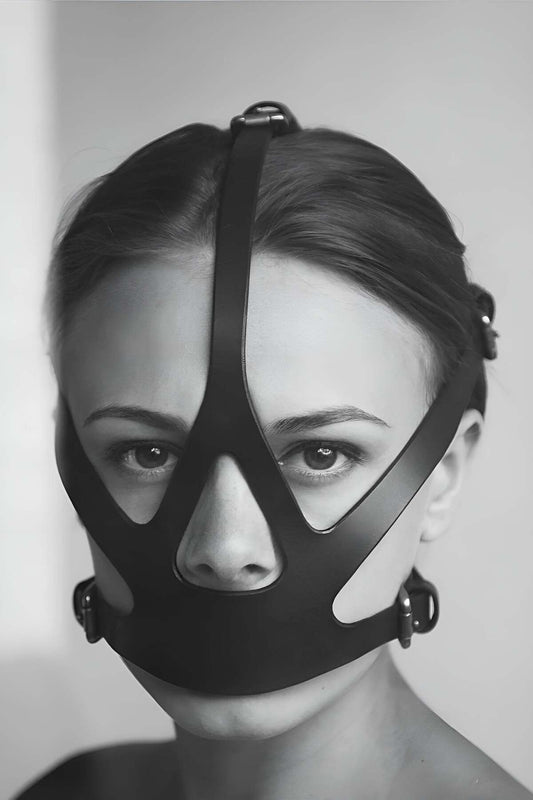 Sexy Leather Women Mouth Mask, Fantasy Mouth Covered Face Mask