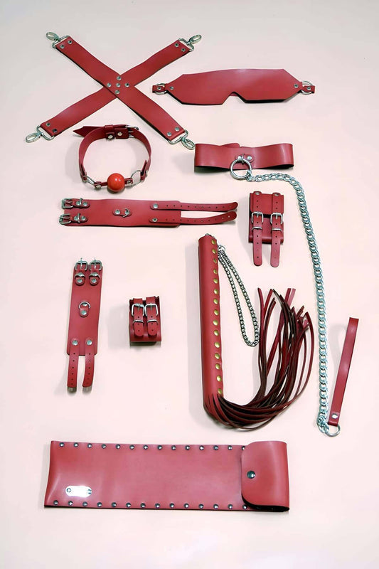 Fantasy Whip Handcuff Set 7 Piece Set, Foot - Handcuffs, Mask