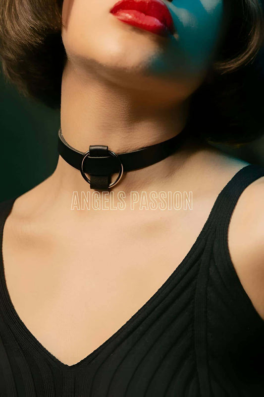 Leather Choker, Leather Necklace Collar
