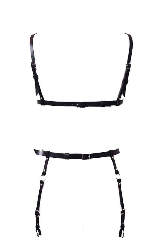 Leather Garter Set Harness - sexy harness