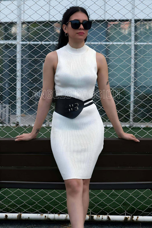 Leather Corset Belt, Elegant Dress Belt, Shirt Belt