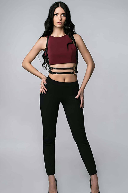 Sexy Leather Accessory on T-Shirt