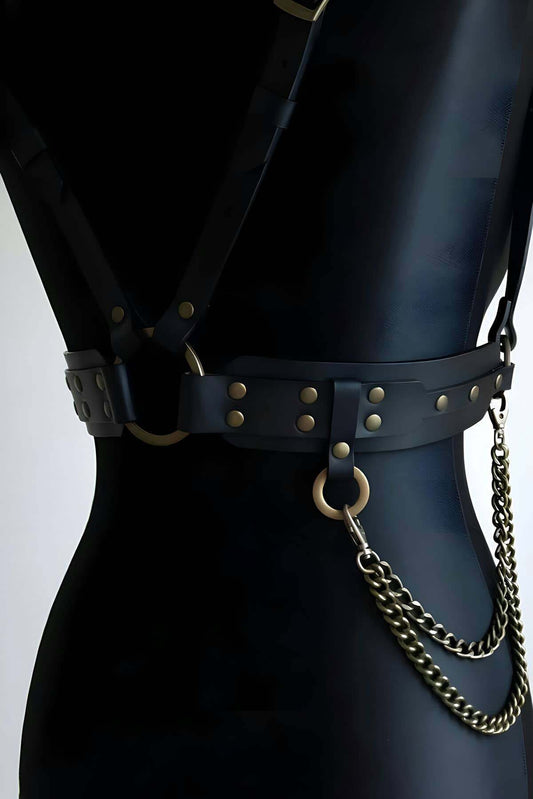 Stylish Style Belt with Chain Detail, Shoulder and Back Belt