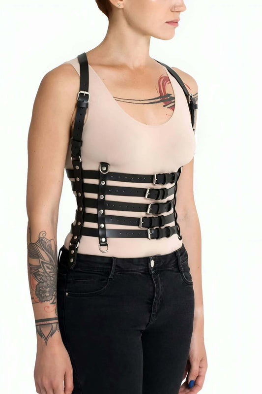 Five-Piece Leather Chest Harness