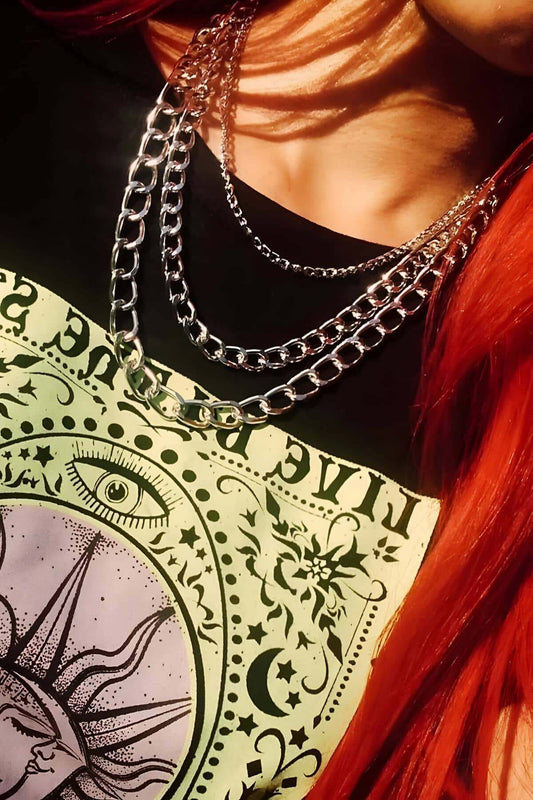 Stylish Chain Choker Neck Accessory with Back Tie