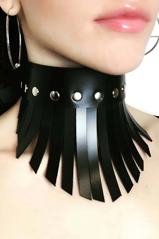 Tassel Stylish Leather Choker Collar