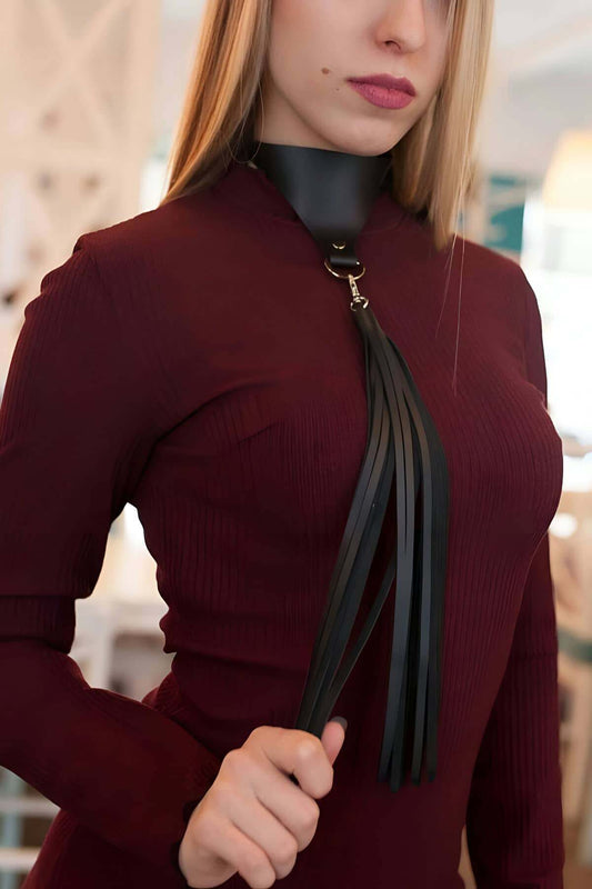 Tassel Stylish Leather Choker Collar Neck Accessory