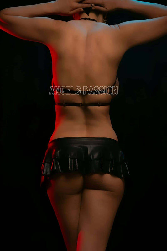 Sexy Breast Harness with Elastic and Ring Detail - Fantasy Harness Set Underwear