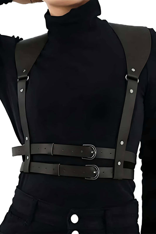 Adjustable Stylish Leather Belt with Shoulder Strap