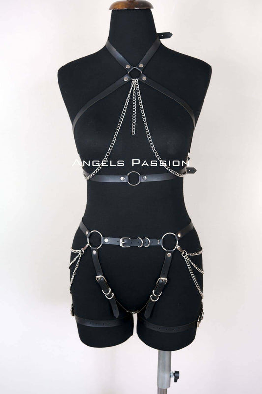 Leather Body Harness, Women's Leather Fantasy Clothing