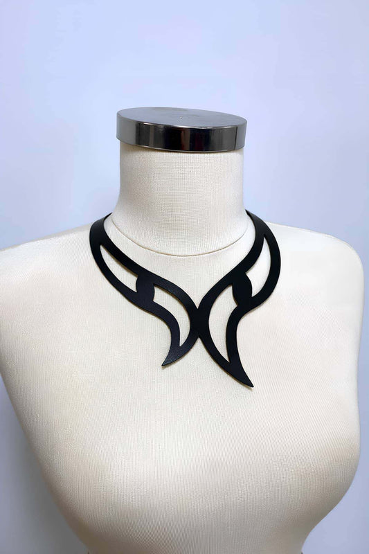 Leather Choker with Eye Detail, Choker Necklace