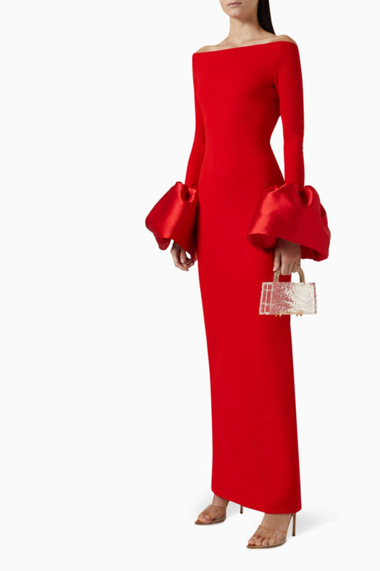 Talia Oversized-Cuffs Gown