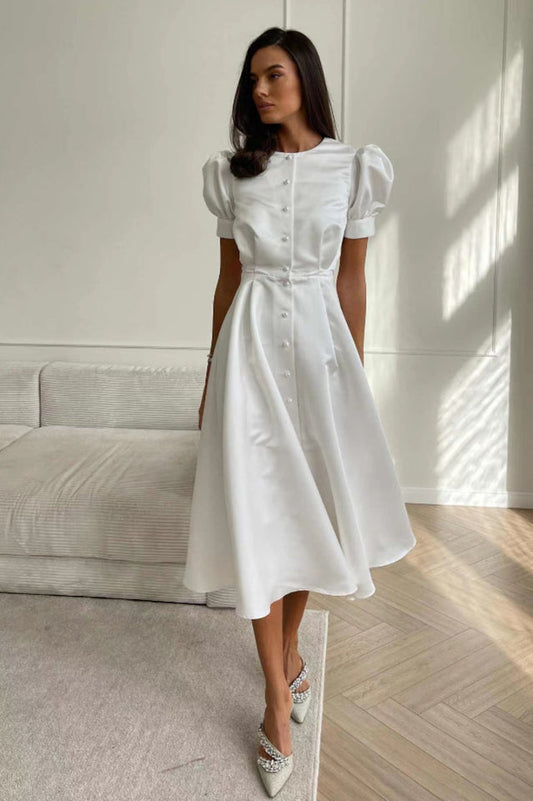 Button Front Midi Dress