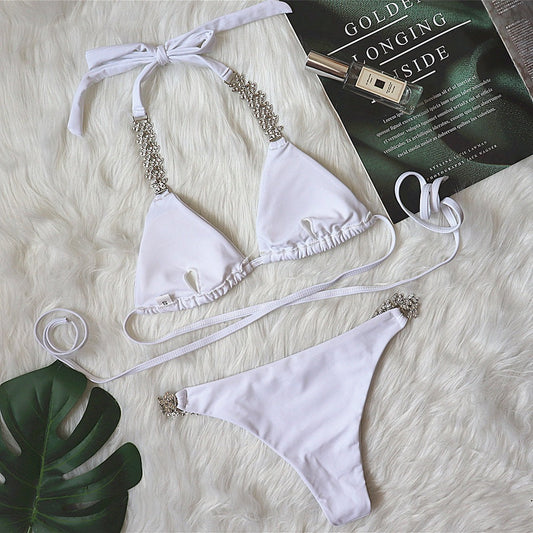 Boho Triangle Bikini – Satin Glow