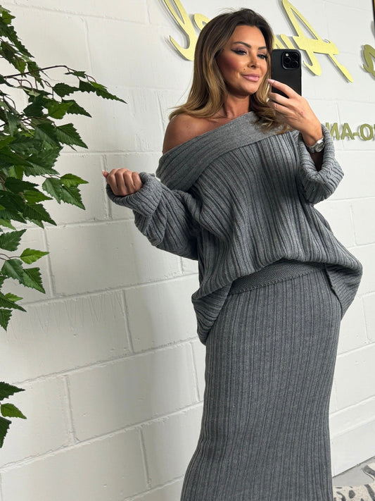 WinterGrace™ Off-Shoulder Knit Set