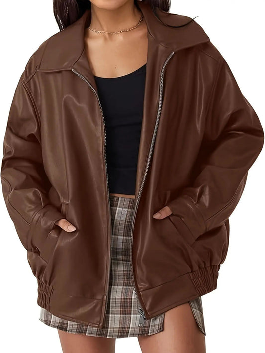 Riviera Women's Jacket | Leather, Oversized, Bomber Style