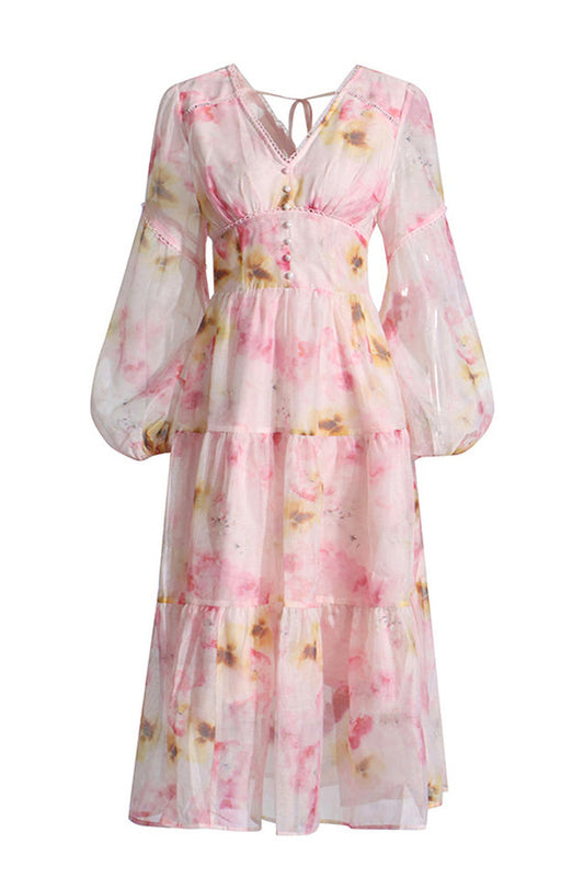 Elegant Floral Tea Dress