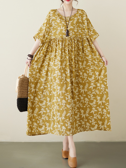 The Lost Heart Cotton Round Neck Smock Dress