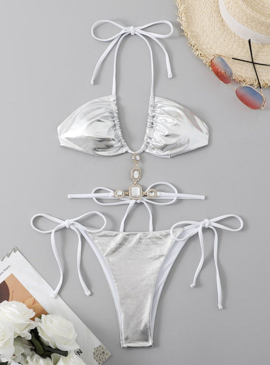 Minimalist High-Waist Bikini – Halter Luxe