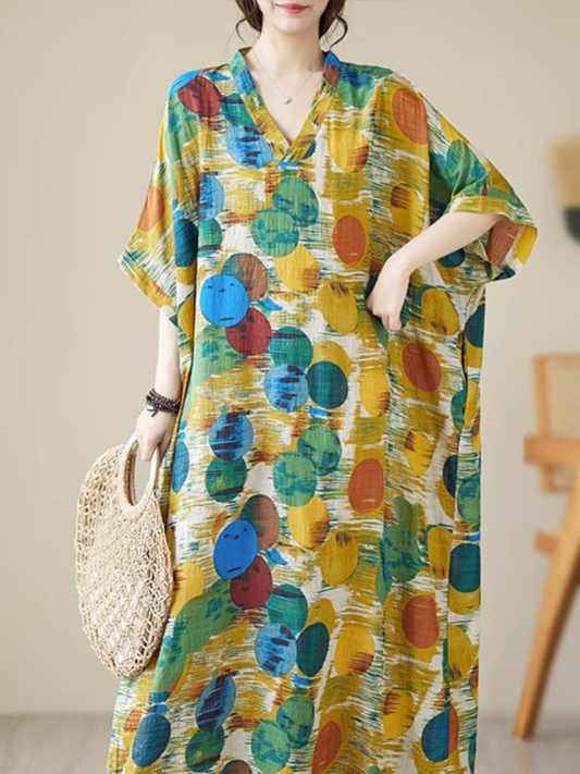 Keep Your Dream Save V-neck Kaftan Dress