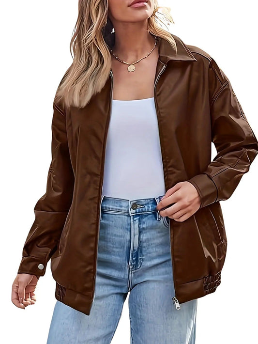 Riviera Women's Jacket | Leather, Oversized, Bomber Style