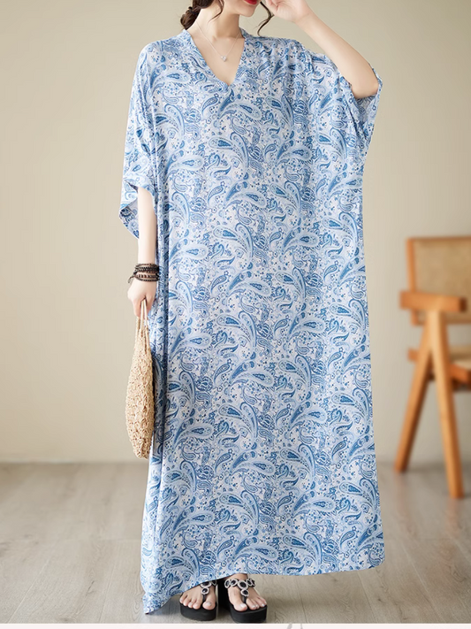 Breezy Elegance Kaftan Dress with Side Pockets