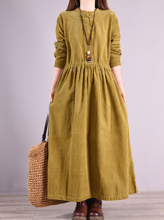 corduroy Shirt Loose Plus Thickened with Velvet Corduroy Dress