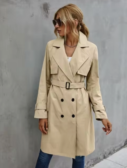 Belle Women's Trench Coat | Belted, Double Breasted
