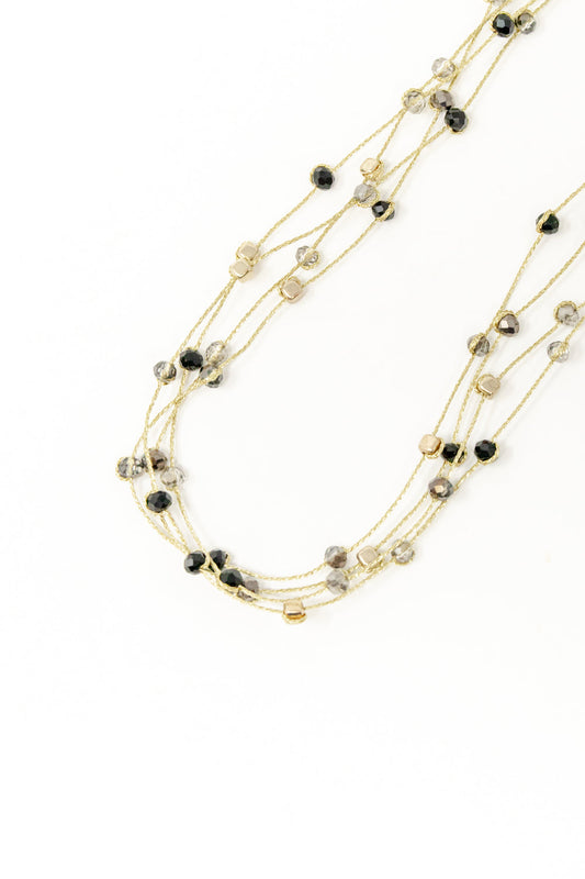 Soft Glow Layered Beaded Necklace