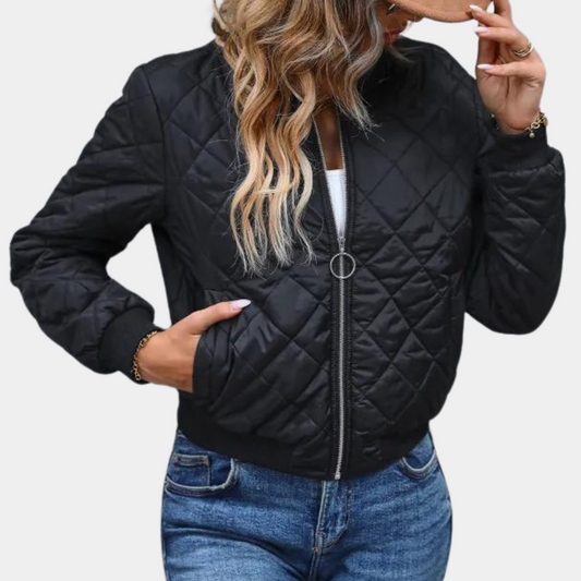 Premier Women's Jacket | Quilted, Zip Front, Bomber Style