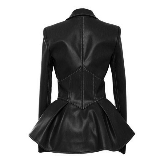 Summer'S Time High Waist Pu Leather Polished Jacket