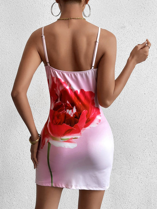 Floral Print Bodycon Cami Dress