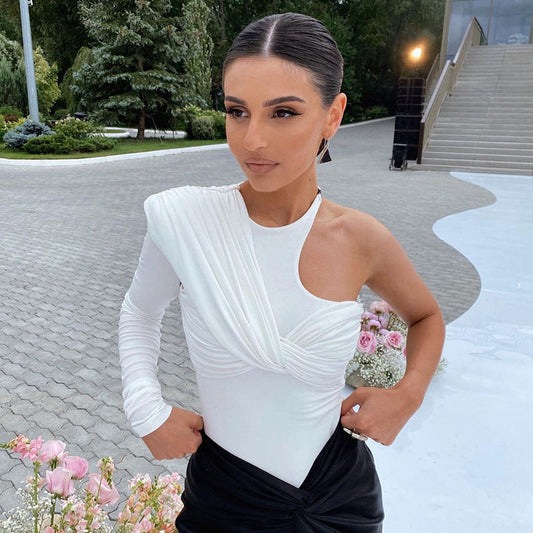 White One Shoulder Bodysuit