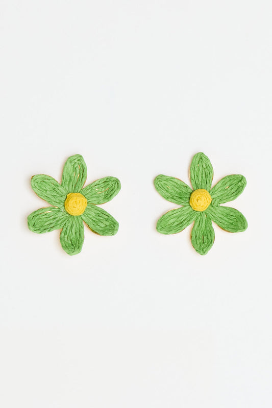 Summer Flower Earrings - Green