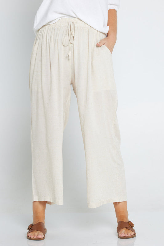 Thalia Linen Pants - Flax