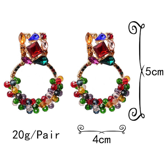 Cheerful Rhinestone Drop Dangle Earrings