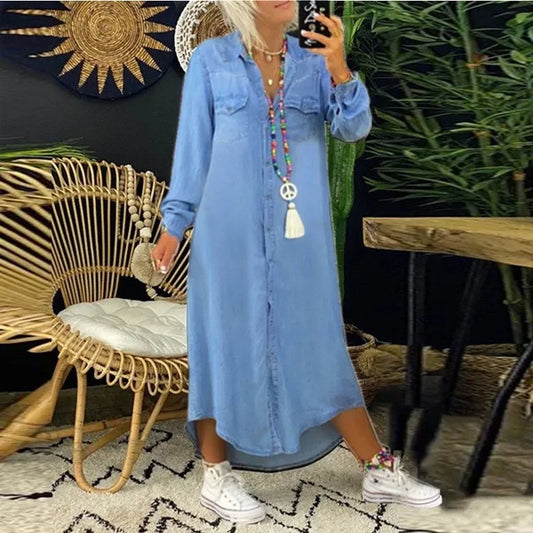 Sennaâ„¢ Elegant Boho Denim Dress