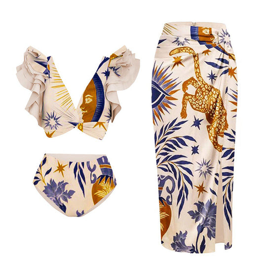 Luxe Strappy Swimsuit – Floral Dream