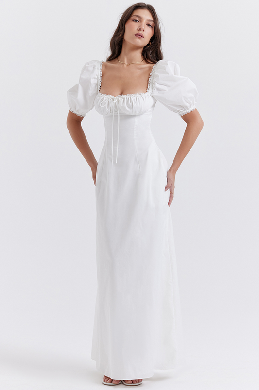 Felizia White Puff Sleeve Sundress