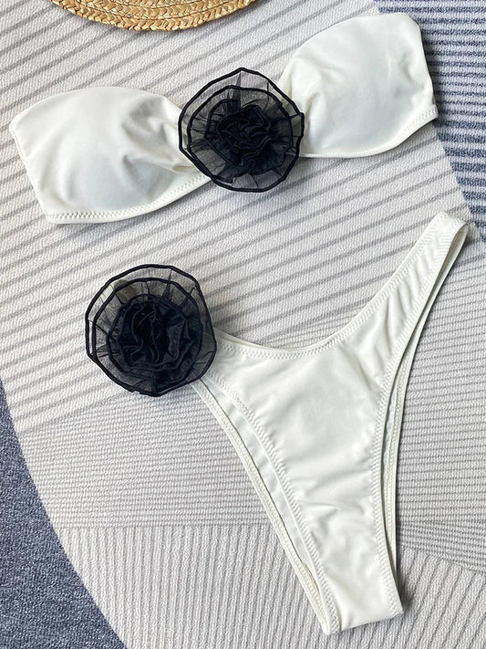Old Money Vibes Bandeau Bikini