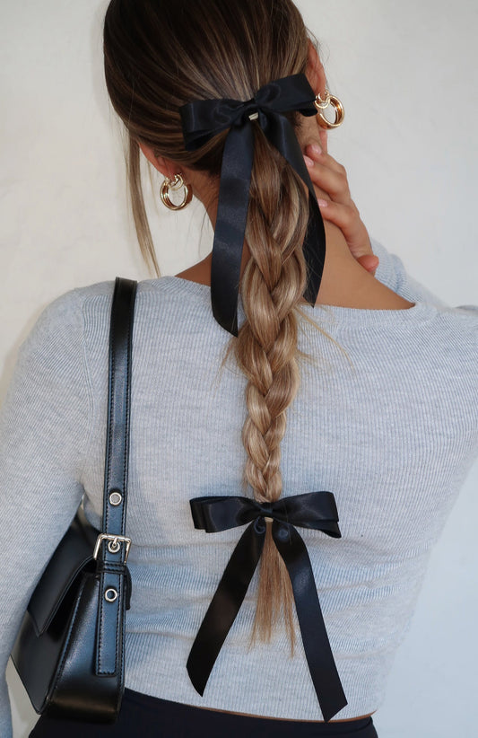 Sweeter Than Honey 2Pk Bow Hairclips Black