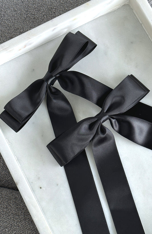 Sweeter Than Honey 2Pk Bow Hairclips Black